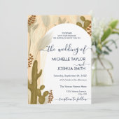 Invitation Cadre moderne Boho Cactus Pampas Arch (Debout devant)