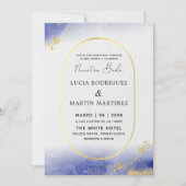 Invitation Cadre Moderne & Doré Notre Mariage (Devant)