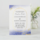Invitation Cadre Moderne & Doré Nuestra Boda (Debout devant)