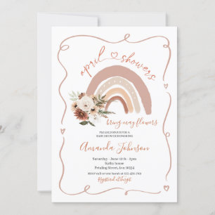 Invitation Cadre moderne Douches d'avril Apportent des fleurs