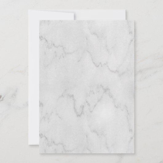 Invitation Cadre moderne en argent et Mariage en marbre (Dos)