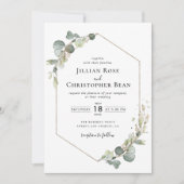 Invitation cadre moderne mariage de verdure eucalyptus (Devant)