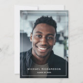 Invitation Cadre moderne | Vertical Two Photo Graduation Part (Devant)