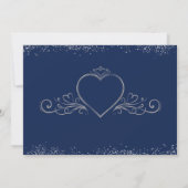 Invitation Cadre Navy Silver Couronne Royale Amour & Remercie (Dos)