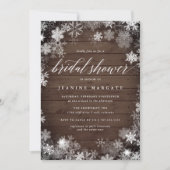 Invitation Cadre neige | Fête des mariées hivernale rustique (Devant)