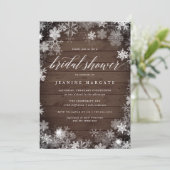 Invitation Cadre neige | Fête des mariées hivernale rustique (Debout devant)