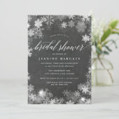 Invitation Cadre neige | Fête des mariées hivernale rustique (Debout devant)