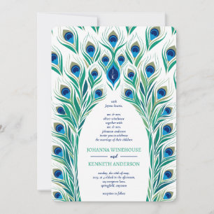 Invitation Cadre oculaire Peacock Mariage de monogramme