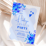 Invitation Cadre ondulé bleu chaud boho floral Sweet 16<br><div class="desc">Sweet 16 planning vient d'être beaucoup plus joli avec notre Hot blue ondulé cadre boho invitation à anniversaire floral. Préparez-vous à fêter dans le style ! Notre invitation sweet sixteen présente un bouquet d'aquarelle bleu chaud peint à la main avec des pivoines et des roses, avec une police de caractères...</div>