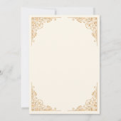 Invitation Cadre Or Crème Ornate Islamique Aqiqa Aqeeqa Baby (Dos)