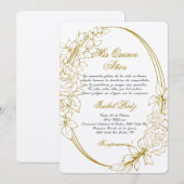 Invitation Cadre or espagnol Quinceanera (Devant / Derrière)