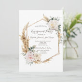 Invitation Cadre Or Floral (Debout devant)