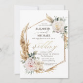 Invitation Cadre Or Floral Chic (Devant)