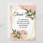 Invitation Cadre Or moderne ivoire Vert Floral merci (Devant)