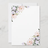 Invitation Cadre or rose et lavande florale Baptême (Dos)