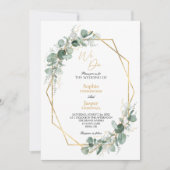 Invitation Cadre Or Vert Simple Nous Faisons Mariage Photo (Devant)