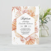 Invitation Cadre Orange Feutre De Palme Séché Déserté En Terr (Debout devant)