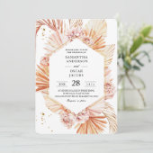 Invitation Cadre Orange Feutre De Palme Séché Déserté En Terr (Debout devant)