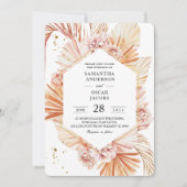 Invitation Cadre Orange Feutre De Palme Séché Déserté En Terr (Devant)