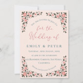 Invitation Cadre Oriental Inspiré Floral Mariage frontière (Devant)