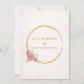 Invitation Cadre orné de fleurs roses élégantes Nuestra Boda (Dos)