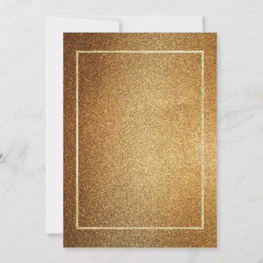 Invitation Cadre Pailleté Or & Bière (Dos)