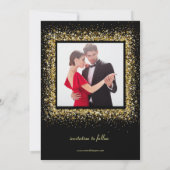 Invitation Cadre Pailleté Or - Save the Date (Dos)