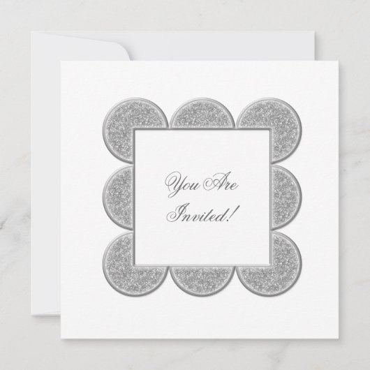 Invitation Cadre Parties scintillant d'argenterie d'invitatio (Dos)