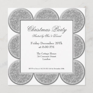 Invitation Cadre Parties scintillant d'argenterie d'invitatio