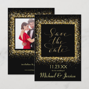 Invitation Cadre Parties scintillant or - 3x5 Enregistrer la
