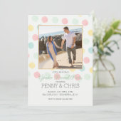 Invitation Cadre Pastel à pois pour la fête de révélation du  (Debout devant)