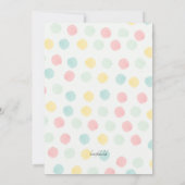 Invitation Cadre Pastel à pois pour la fête de révélation du  (Dos)