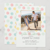 Invitation Cadre Pastel à pois pour la fête de révélation du  (Devant / Derrière)