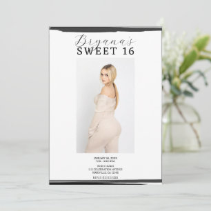 Invitation Cadre photo blanc et noir tendance moderne douce 1