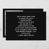 Invitation Cadre photo croix en satin noir et rose rouge Invi (Devant / Derrière)