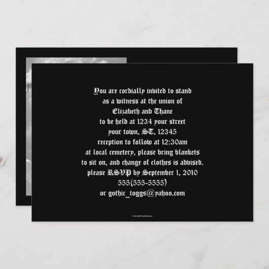 Invitation Cadre photo croix satin noir et rose rouge Invitat (Devant / Derrière)