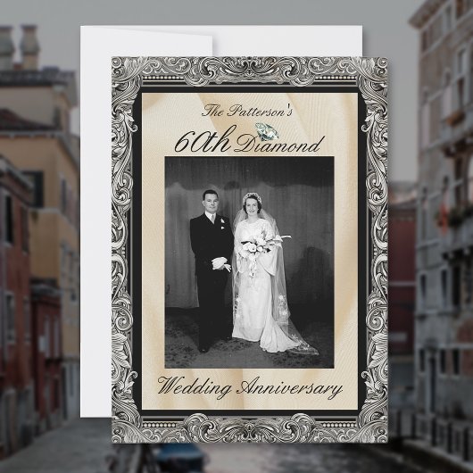 Invitation Cadre photo d'anniversaire de mariage de diamant 6