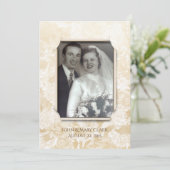 Invitation Cadre photo de fête d'anniversaire floral (Debout devant)