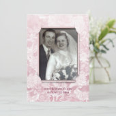 Invitation cadre photo de fête d'anniversaire florale rose (Debout devant)