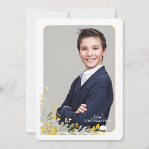 Invitation Cadre photo de Golden Field Flowers Religieux
