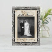 Invitation Cadre photo du 60e anniversaire du diamant Mariage (Debout devant)