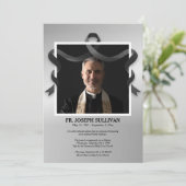 Invitation Cadre photo du ruban en deuil (Debout devant)