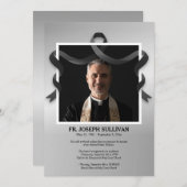 Invitation Cadre photo du ruban en deuil (Devant / Derrière)