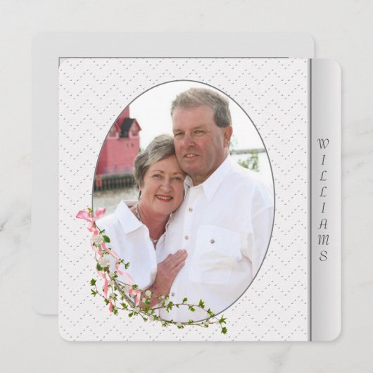 Invitation Cadre photo en relief argent renouvellement vow (Devant / Derrière)