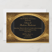 Invitation Cadre photo orné doré 50e anniversaire Antique (Dos)