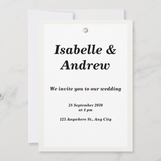 Invitation Cadre Polaroïde simple blanc Mariage recto verso I (Dos)