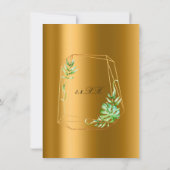 Invitation Cadre polygonal Monstera Gold de verdure en marbre (Dos)