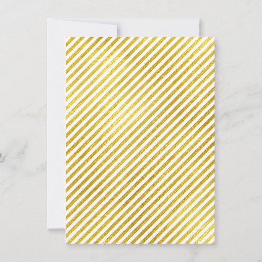 Invitation Cadre Polygonal Tropical Or Bandes Lignes Vert (Dos)