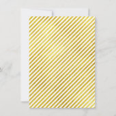 Invitation Cadre Polygonal Tropical Or Rayures Lignes Vert (Dos)