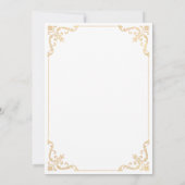Invitation Cadre rococo classique Cérémonie Walima écriture d (Dos)